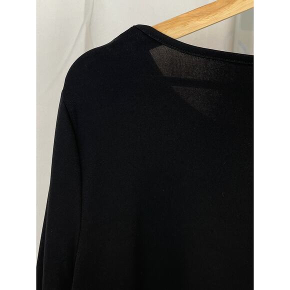 TALBOTS Keyhole Top 3/4 Sleeve Pullover Stretch Jersey Black Size L - Picture 5 of 7
